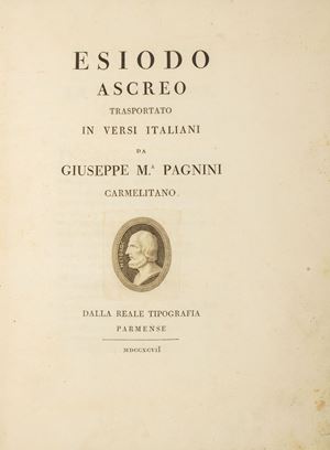 Bodoni - Esiodo,  - Esiodo Ascreo trasportato in versi italiani da Giuseppe M. Pagnini