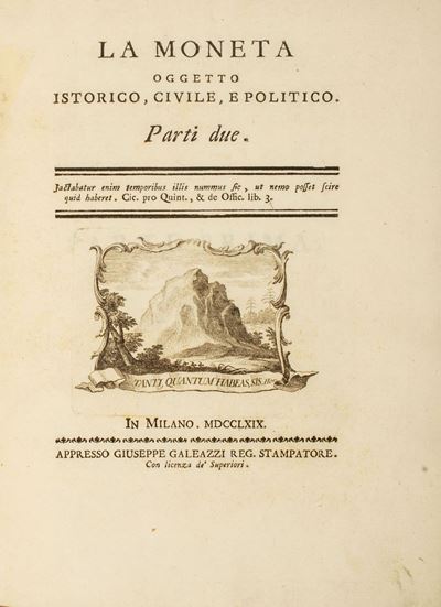 La Moneta Oggetto Istorico, Civile e Politico