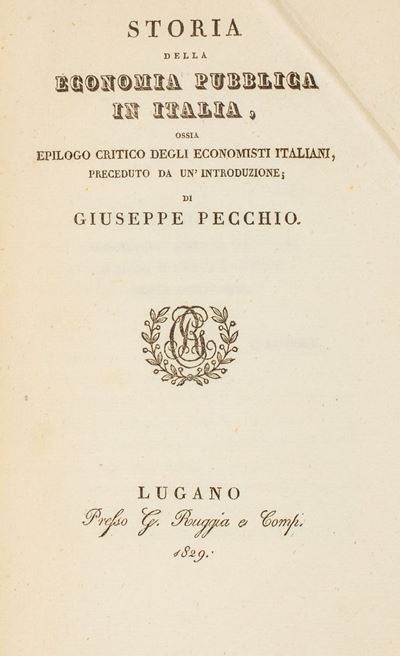 Storia Dell'economia Pubblica in Italia