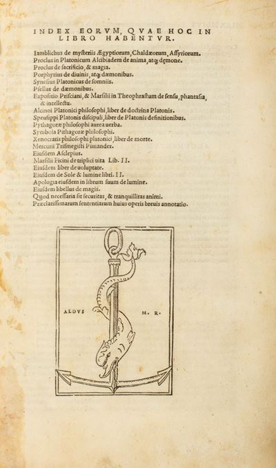 Index Eorum, Quae Hoc in Libro Habentur... De Mysteriis Aegyptiorum, Chaldaeorum, Assyriorum. Pro...