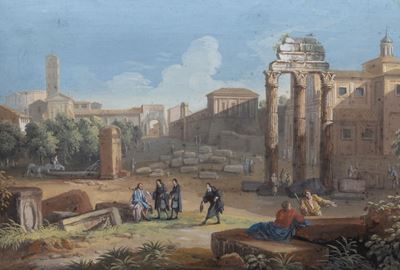 Veduta del Foro Romano con Astanti