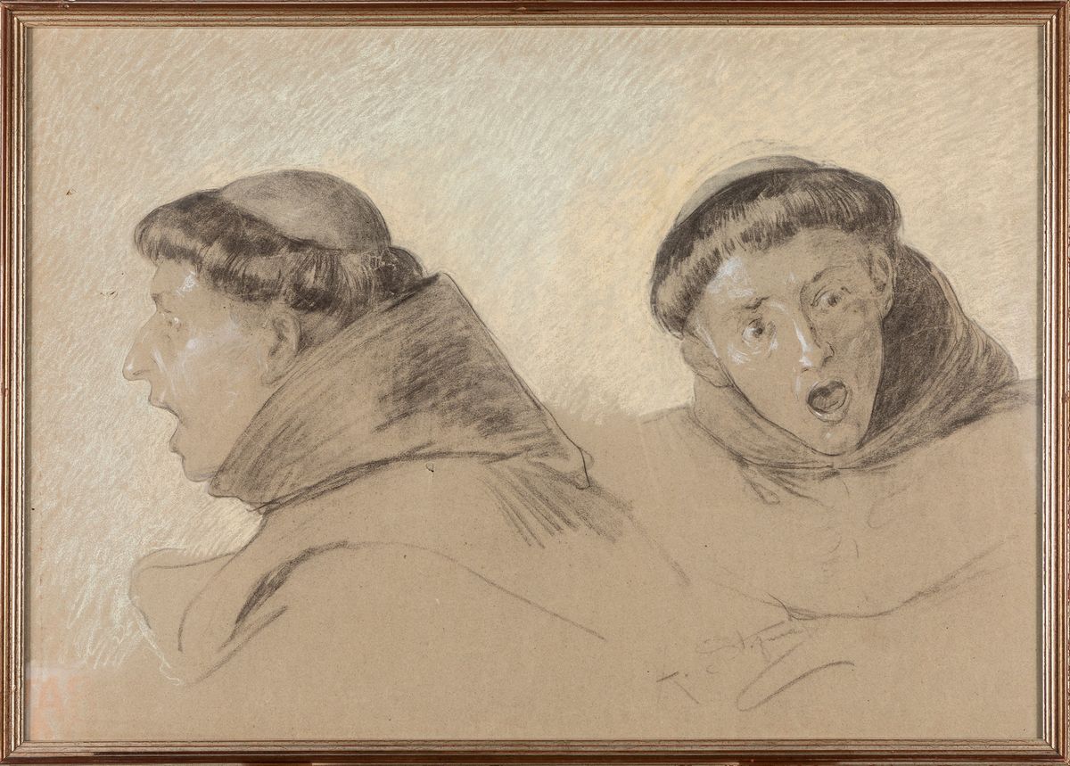 Attilio Stefanori - Studi di Testa di Frate per "il Sacco di Roma"