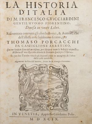 Storia - Guicciardini, Francesco - La Historia d'Italia divisa in venti libri