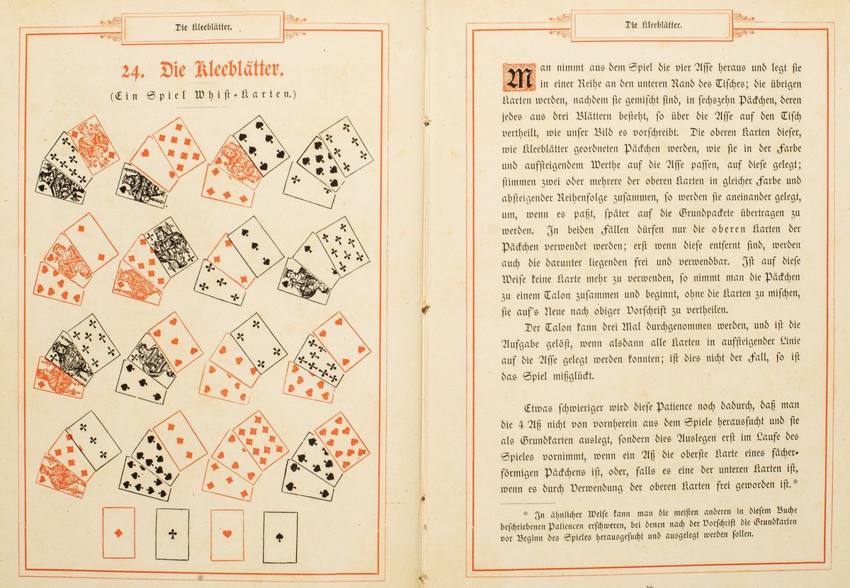 Illustriertes Buch Der Patiencen Erster Band 60 Patiencen