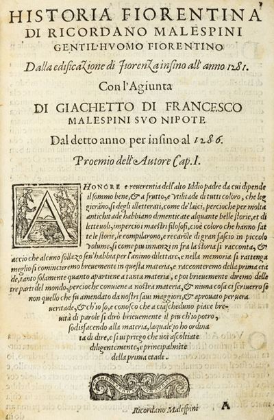 Historia Antica ... Dall'edificazione di Fiorenza per Insino All'anno 1281