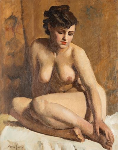 Nudo femminile, olio su tela