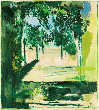 Il giardino, olio su tela, 100 x 90 cm, 1988