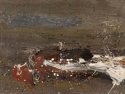 Paesaggio notturno, olio su tela