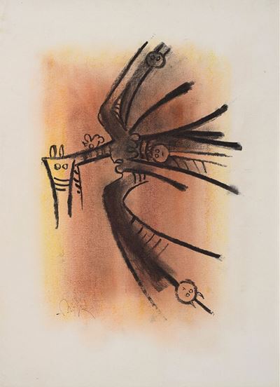Surrealismo, tecnica mista su cartoncino, 1969
