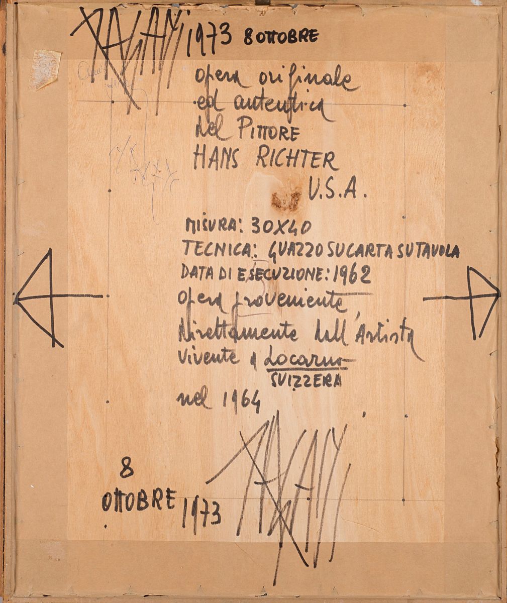 Hans Richter - Senza titolo - gouache su carta applicata su tavola