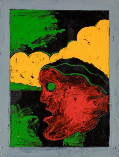 La liberazione (gessetto, smalto per l'edilizia e tempera su tela)