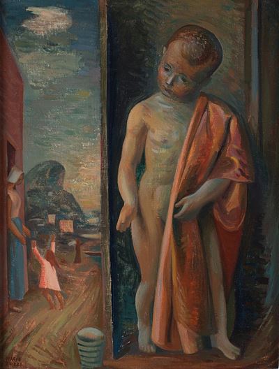 Uscita dal bagno, olio su tela, 1942