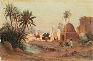 Jean Frixione, detto Frix (attivo fine XIX secolo - inizio XX) - Homs, Marabrutti outside the walls