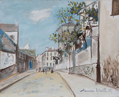Rue du Montana - Cenis a Montmatre, olio e tempera su cartone