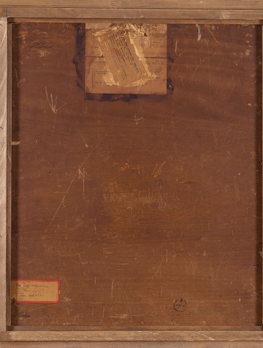 Fausto Pirandello - Bagnanti sugli scogli, olio su tavola