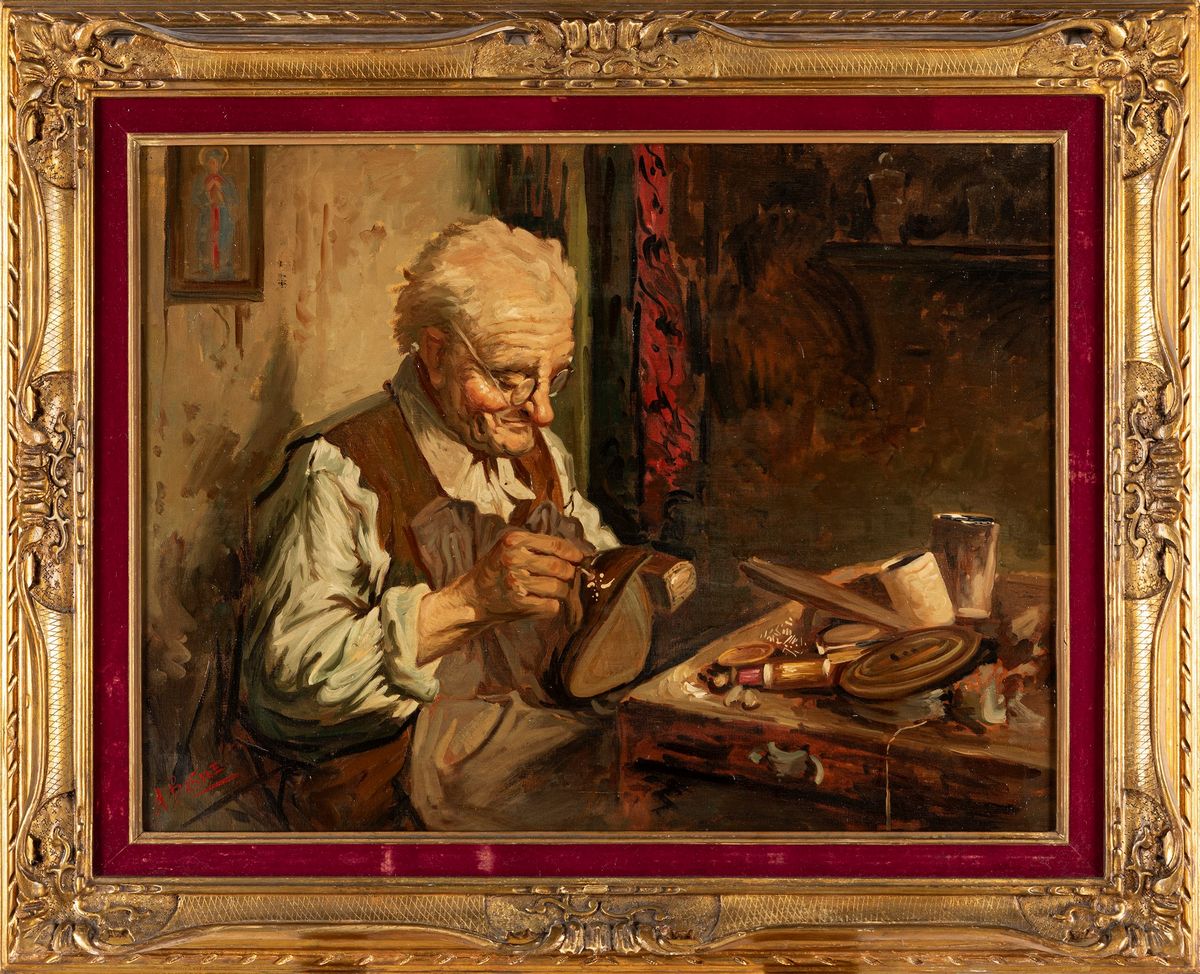 A. Basile (scuola Italiana Fine XIX - Inizi XX Secolo) - Il Ciabattino