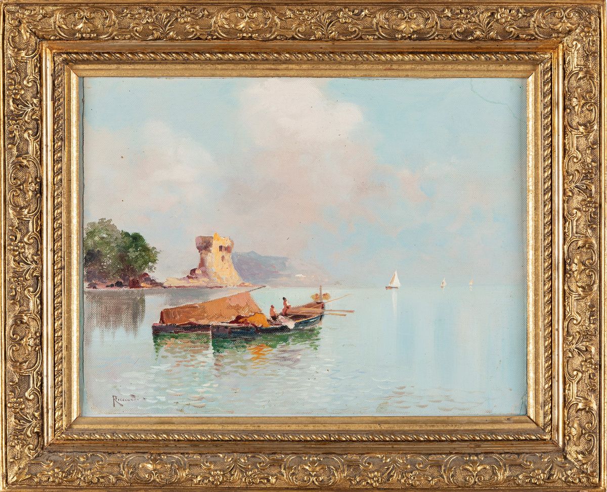 Oscar Ricciardi - Marina con Pescatori