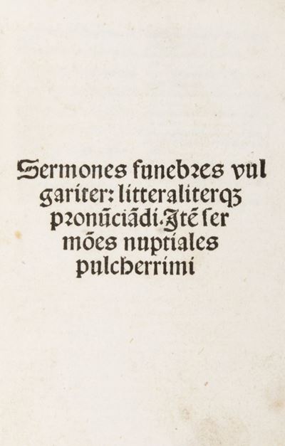 Sermones Funebres Et Nuptiales