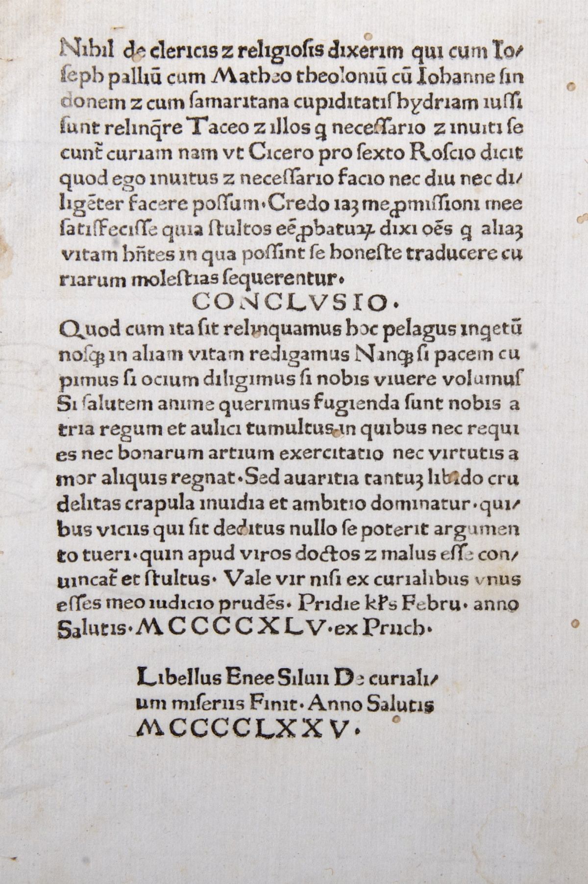 Piccolomini, Enea Silvio, Pius II - De Curialium Miseria