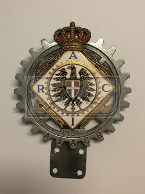 Badge da vettura da socio RACI anni &#39;30 con supporto per istallazione 