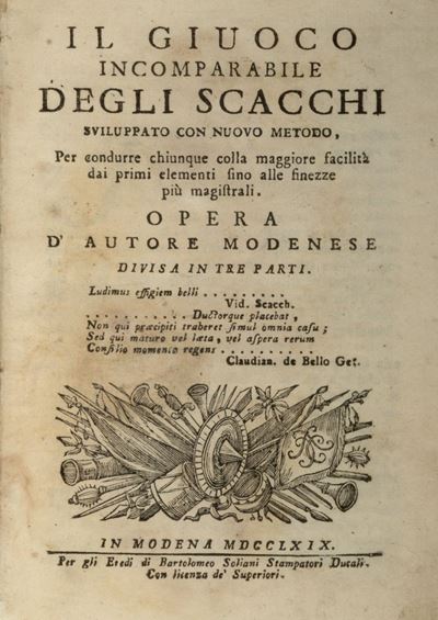 Il Giuoco Incomparabile degli Scacchi
