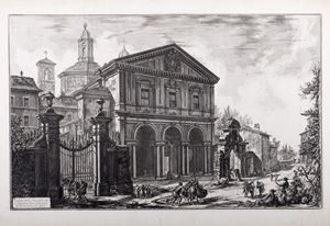 Incisioni - Piranesi, Giovanni Battista - Veduta della Basilica di S. Sebastiano fuori delle mura di Roma, su la via Appia