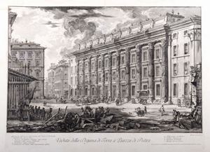 Incisioni - Piranesi, Giovanni Battista - Veduta della Dogana di terra Piazza di Pietra