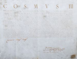 Cosimo III de' Medici, Giovanni Battista Ansaldo - Diploma