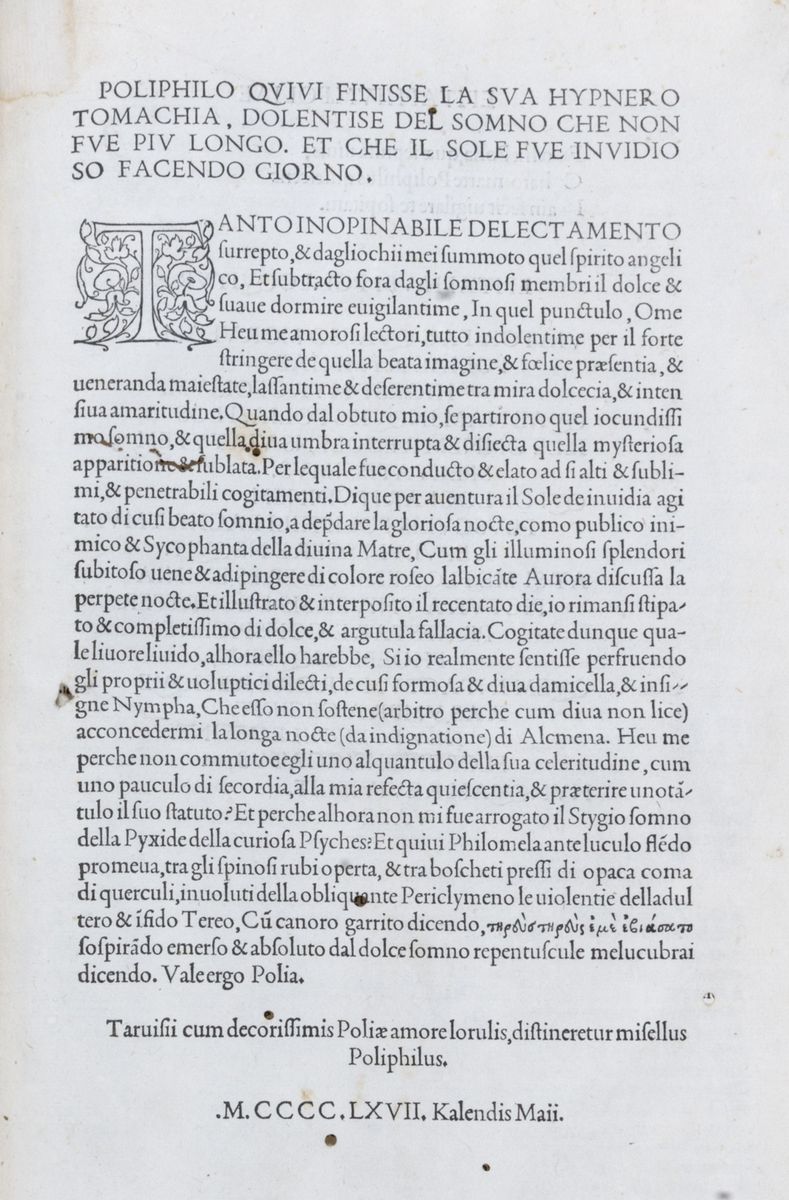 Colonna, Francesco - Hypnerotomachia Poliphili, Ubi Humana Omnia Non Nisi Somnium Esse Docet Atqu...