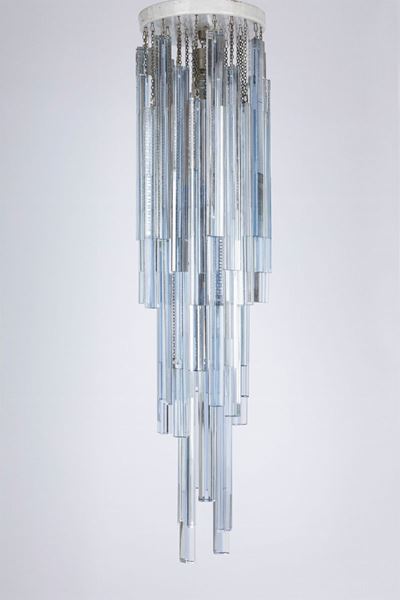 Lampadario della serie Triedri, vetro soffiato, 1960 ca.