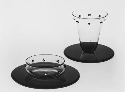 Coppa Bassa e Vaso di Fiori, Produzione Salviati, Designer Sergio Asti