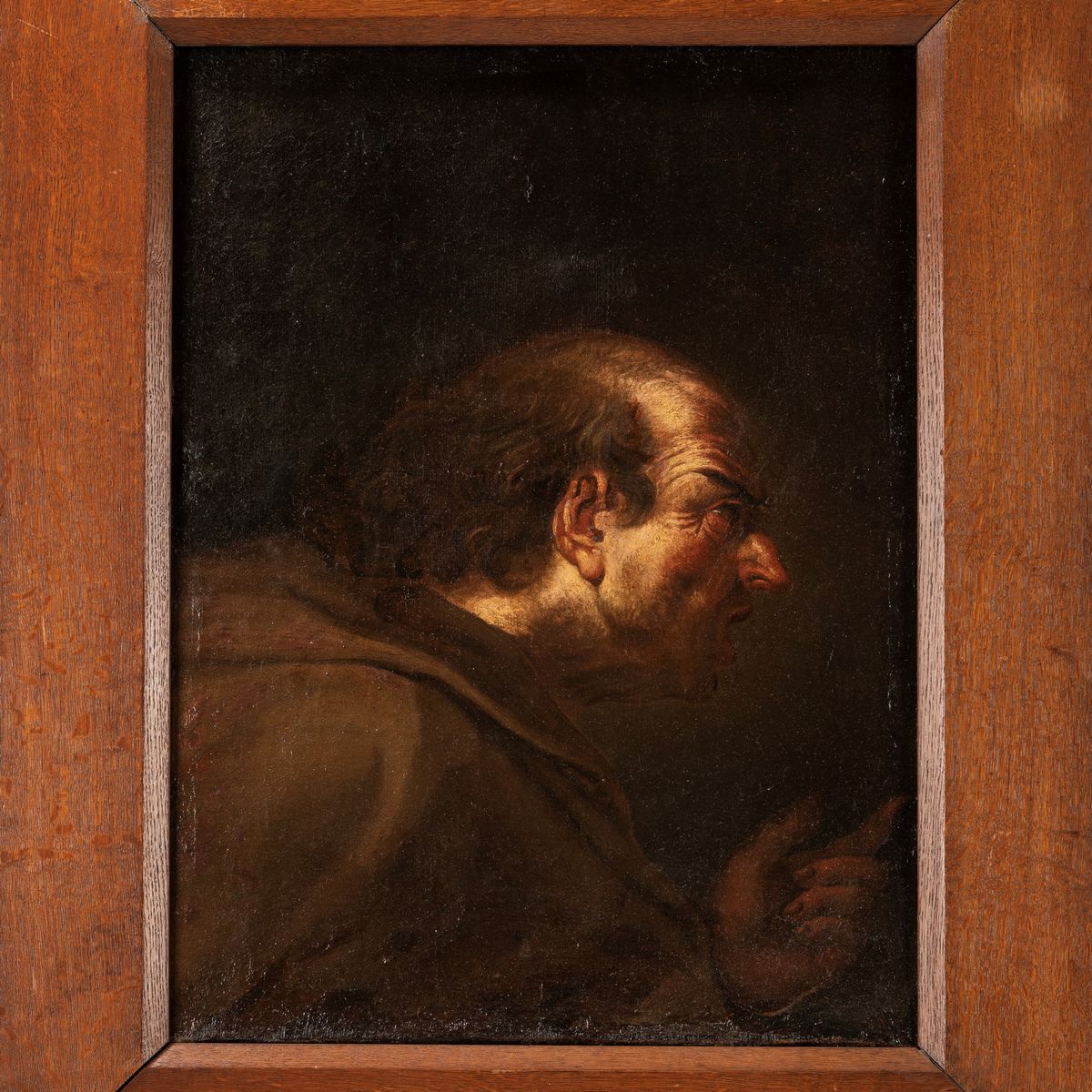 Scuola Napoletana, Secolo XVII - Figura Virile di Profilo