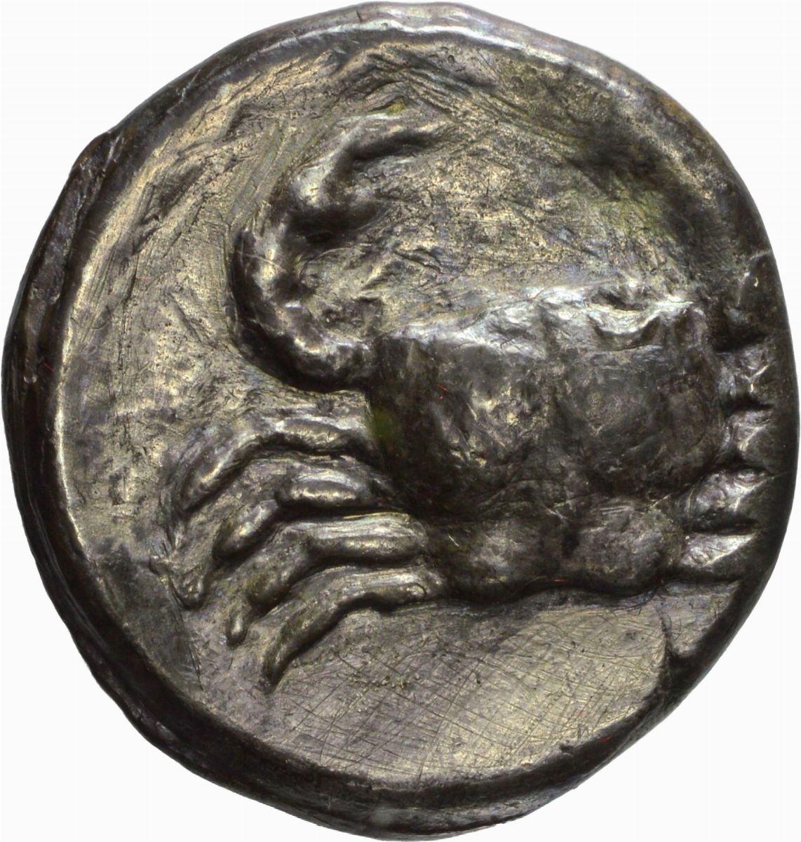 Sicilia - Tetradramma con testa di ninfa e delfini, emissione 400-397 a.C.