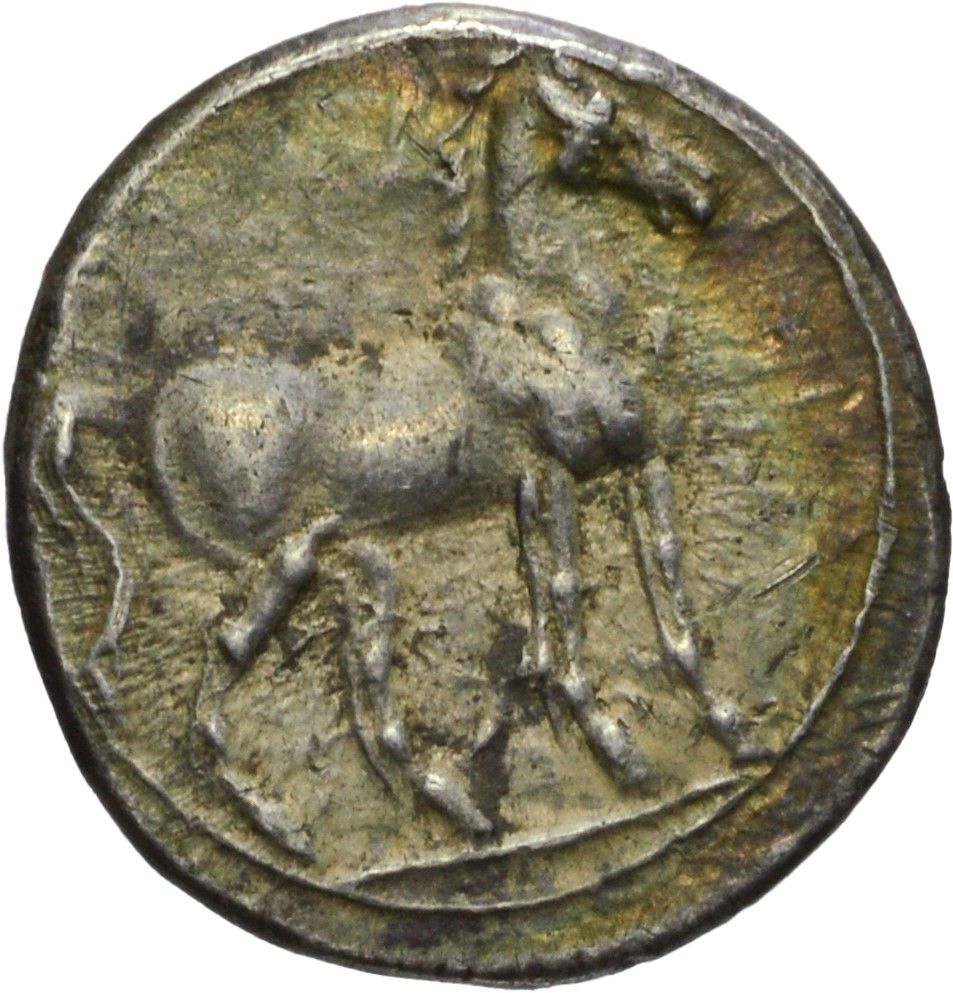 Zeugitana - Moneta di Cartagine, Shekel 1/4, emissione 220-210 a.C.