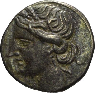 Cartagine, Shekel 1/4, Emissione: 220-210 a.C., Metallo: Argento