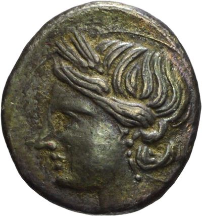 Moneta cartaginese, Shekel 1/4, Emissione 220-210 a.C.
