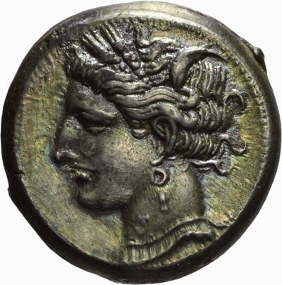 Cartagine, Shekel, emissione 220-210 a.C. in argento