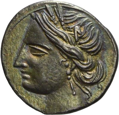 Moneta di Cartagine, Shekel 1/4, Emissione: 220-210 a.C.