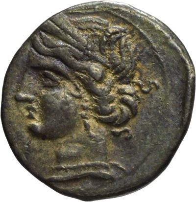 Cartagine, Shekel 1/4, emissione 220-210 a.C.