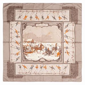 Les plaisirs du froid silk twill scarf