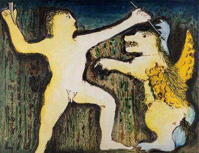 Engkill et le dragon, olio su tela, 1954