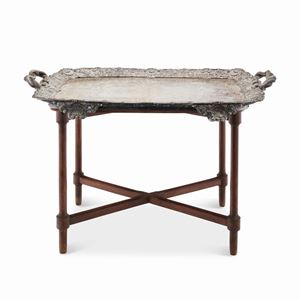 Importante vassoio in argento sterling, Londra 1821, argentiere Phillip Rundell