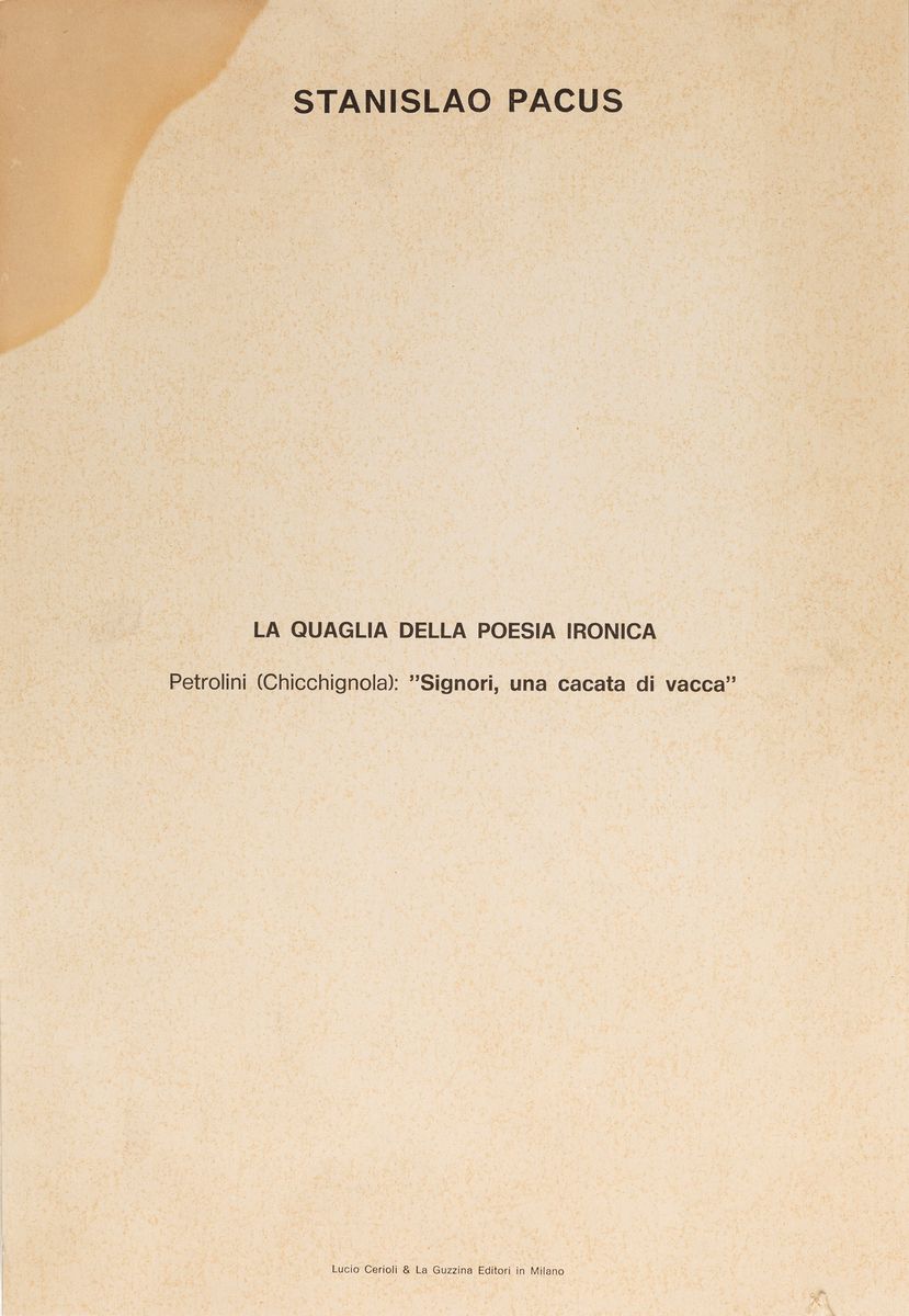 Stanislao Pacus - La quaglia della poesia ironica - Petrolini (Chicchignola): 'Signori, una cacat...