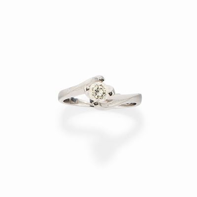 Anello in Oro Bianco 18k e Diamante