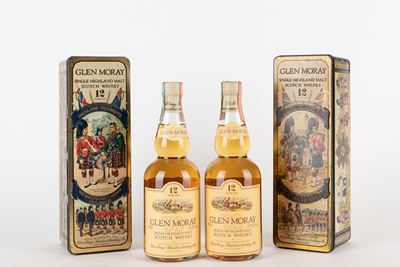 Glen Moray 12 Yo - Scotland's Historic Highland Regiments Tins (2 Bt)