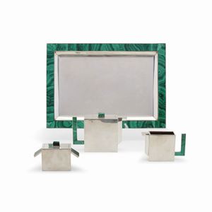  - A silver and malachite tea service, circa 1970