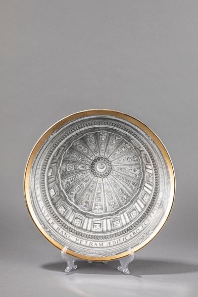 Cupole d’Italia, ceramica serigrafata, diametro 40 cm, circa 1960