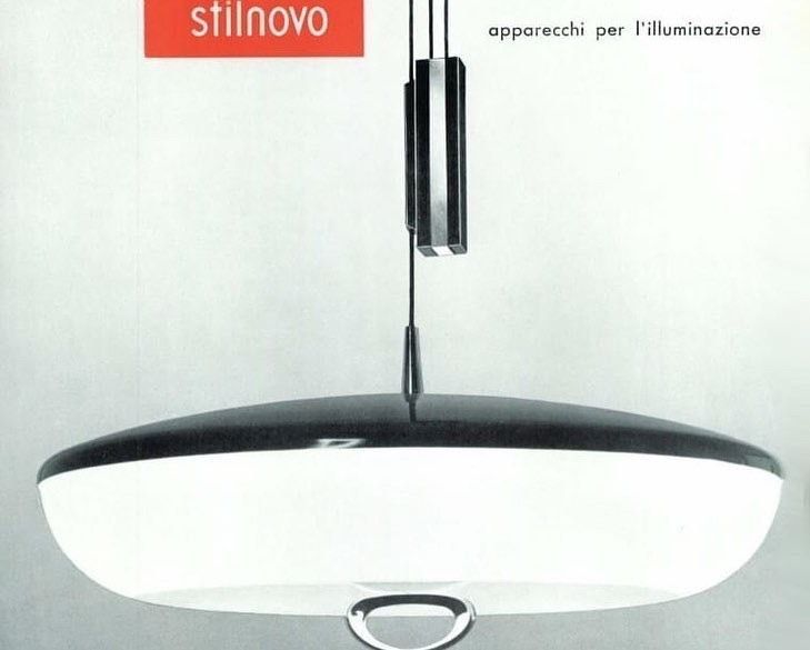 Stilnovo - Sospensione, lampada in plastica, metallo e ottone, altezza regolabile