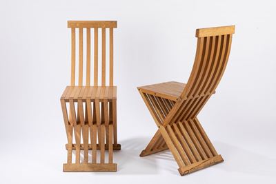 Sei sedie in legno di rovere
