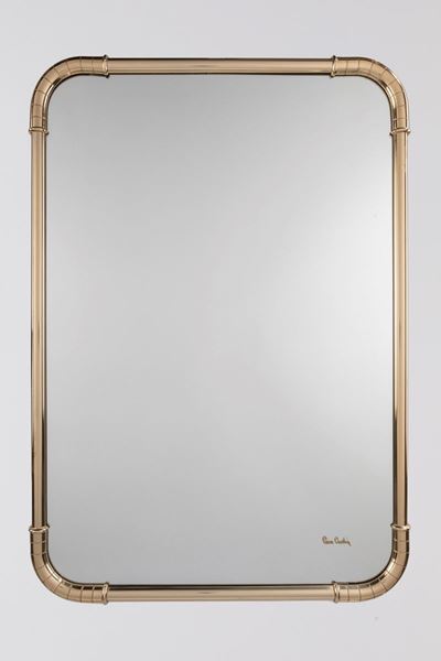 Specchio con cornice in ottone